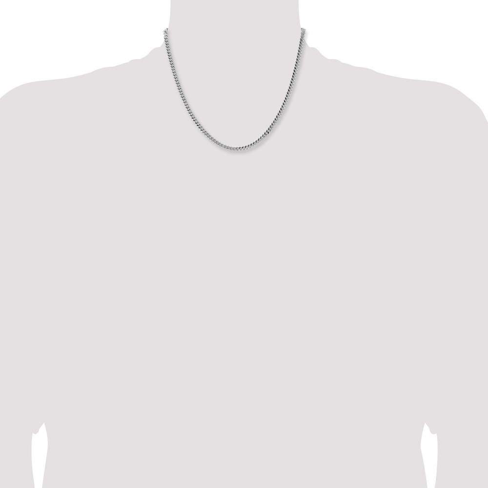 Sterling Silver 4mm Domed w/ Side D/C Curb Chain (QRC120-18)