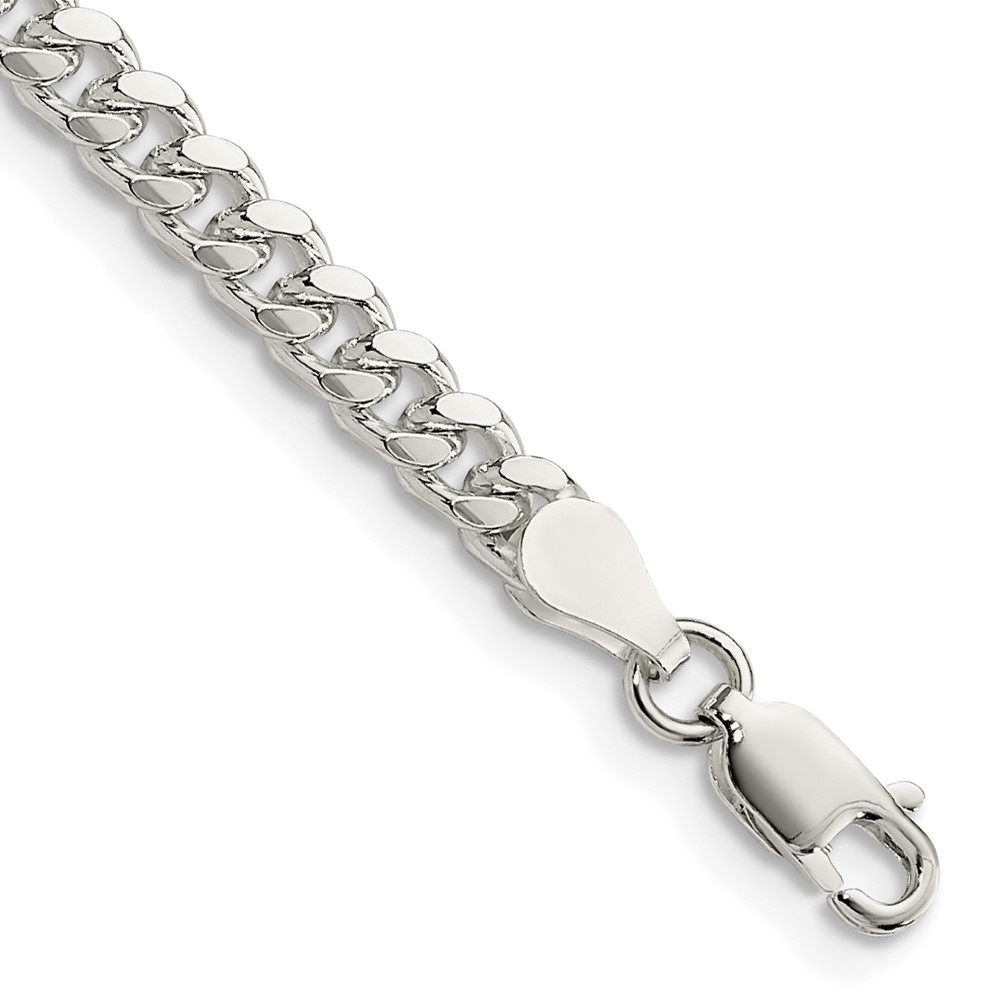 Sterling Silver 4mm Domed w/ Side D/C Curb Chain (QRC120-7)