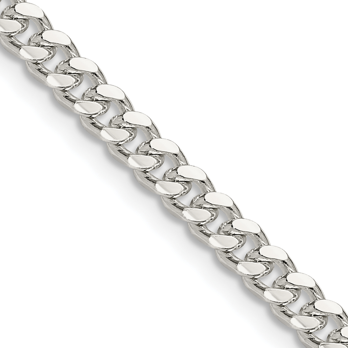 Sterling Silver 4mm Domed w/ Side D/C Curb Chain (QRC120-16)