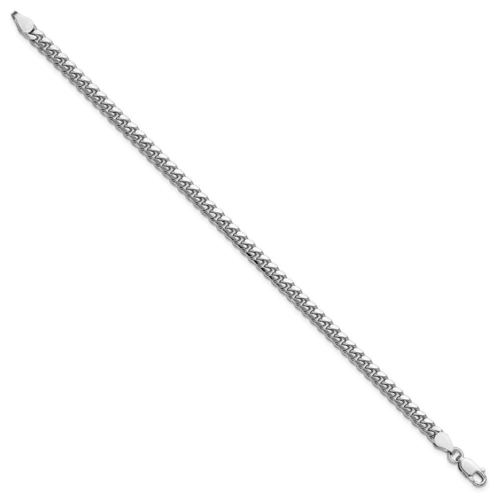 Sterling Silver Rhodium-plated 4mm Domed w/ Side D/C Curb Chain (QRC120R-7)