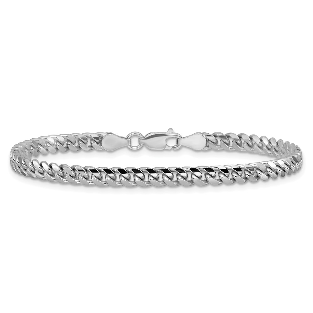 Sterling Silver Rhodium-plated 4mm Domed w/ Side D/C Curb Chain (QRC120R-7)