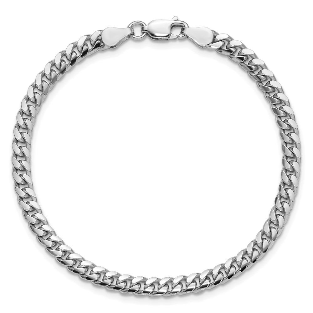 Sterling Silver Rhodium-plated 4mm Domed w/ Side D/C Curb Chain (QRC120R-7)