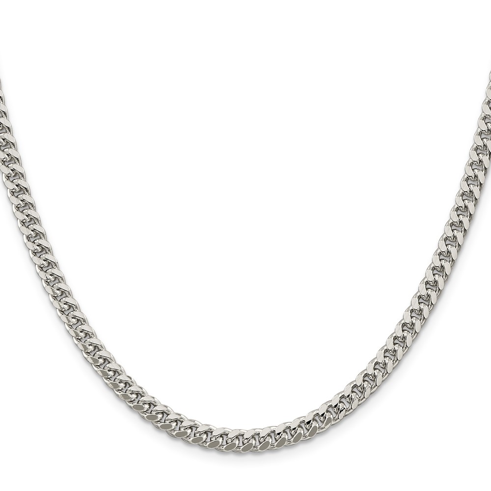 Sterling Silver 5mm Domed w/ Side D/C Curb Chain (QRC150-18)