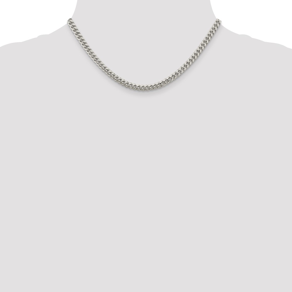 Sterling Silver 5mm Domed w/ Side D/C Curb Chain (QRC150-16)