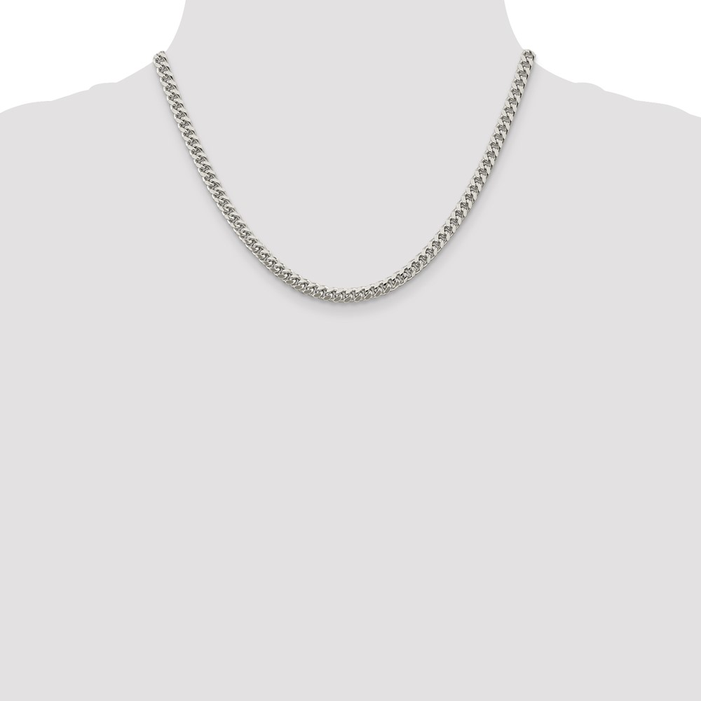 Sterling Silver 5mm Domed w/ Side D/C Curb Chain (QRC150-18)