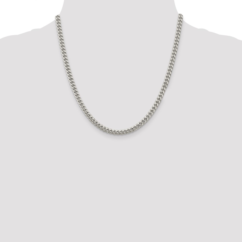 Sterling Silver 5mm Domed w/ Side D/C Curb Chain (QRC150-20)