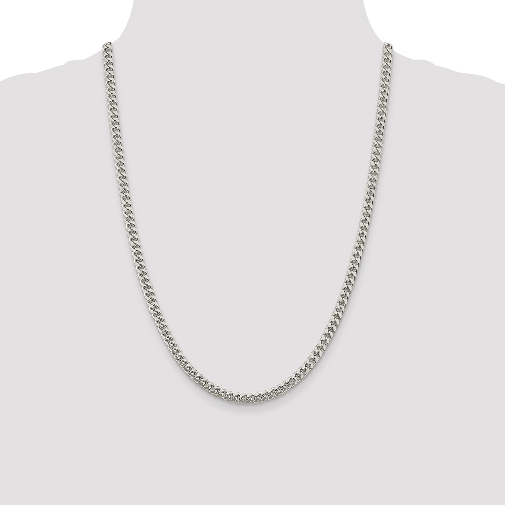 Sterling Silver 5mm Domed w/ Side D/C Curb Chain (QRC150-24)