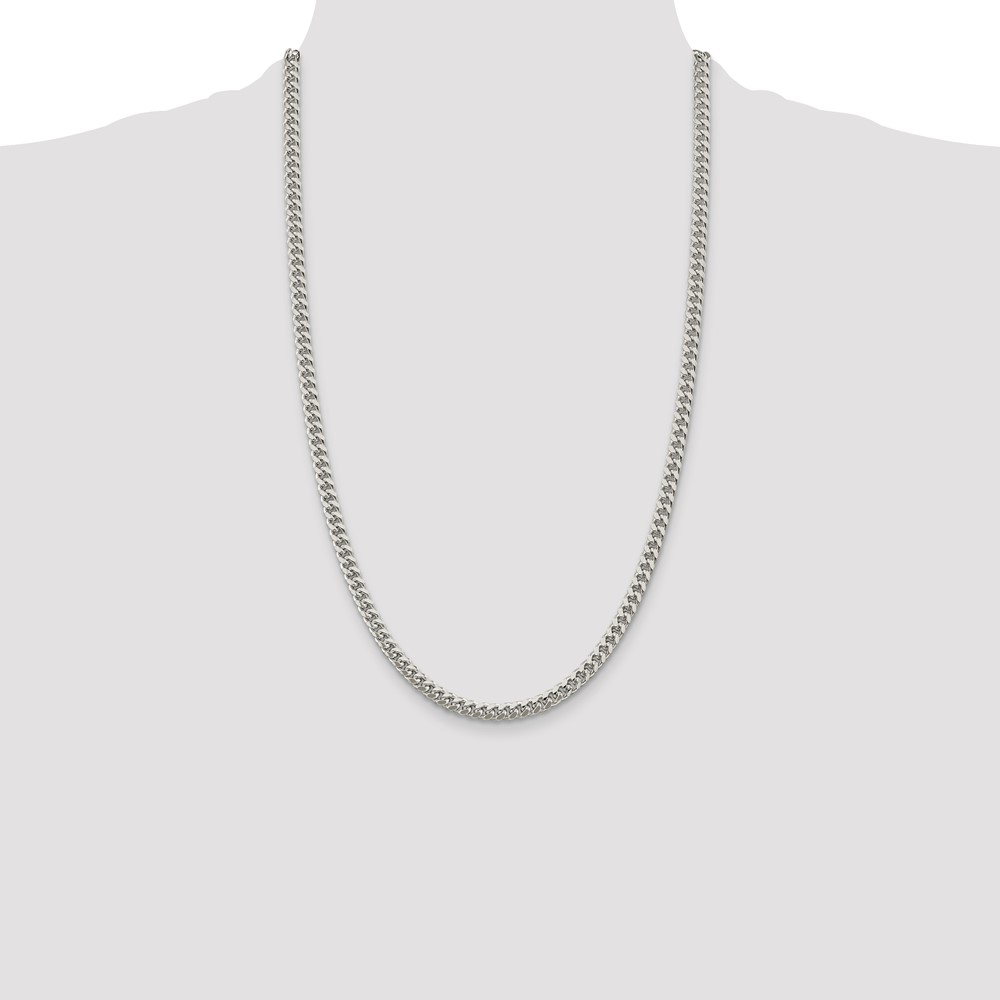 Sterling Silver 5mm Domed w/ Side D/C Curb Chain (QRC150-26)