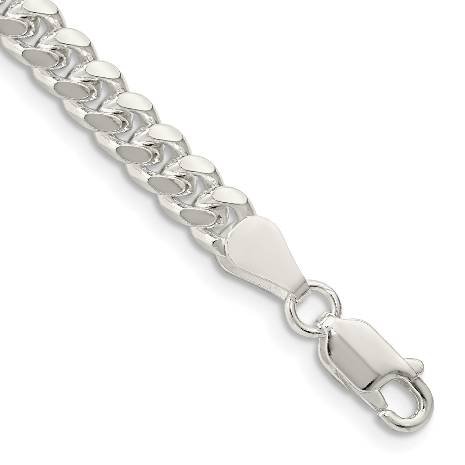 Sterling Silver 5mm Domed w/ Side D/C Curb Chain (QRC150-7)