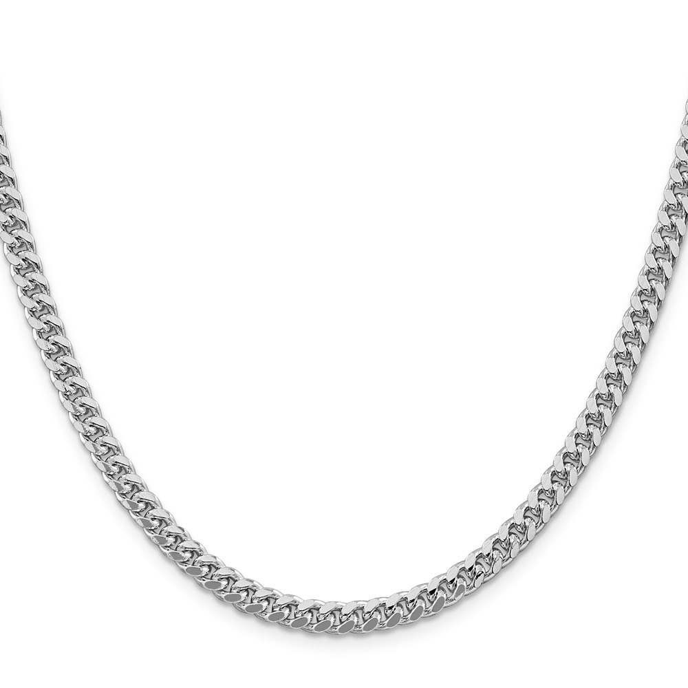 Sterling Silver Rhodium-plated 5mm Domed w/ Side D/C Curb Chain (QRC150R-22)