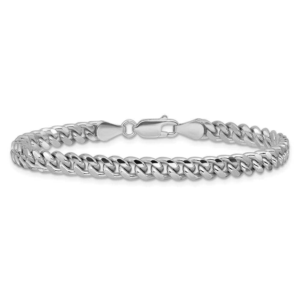 Sterling Silver Rhodium-plated 5mm Domed w/ Side D/C Curb Chain (QRC150R-7)