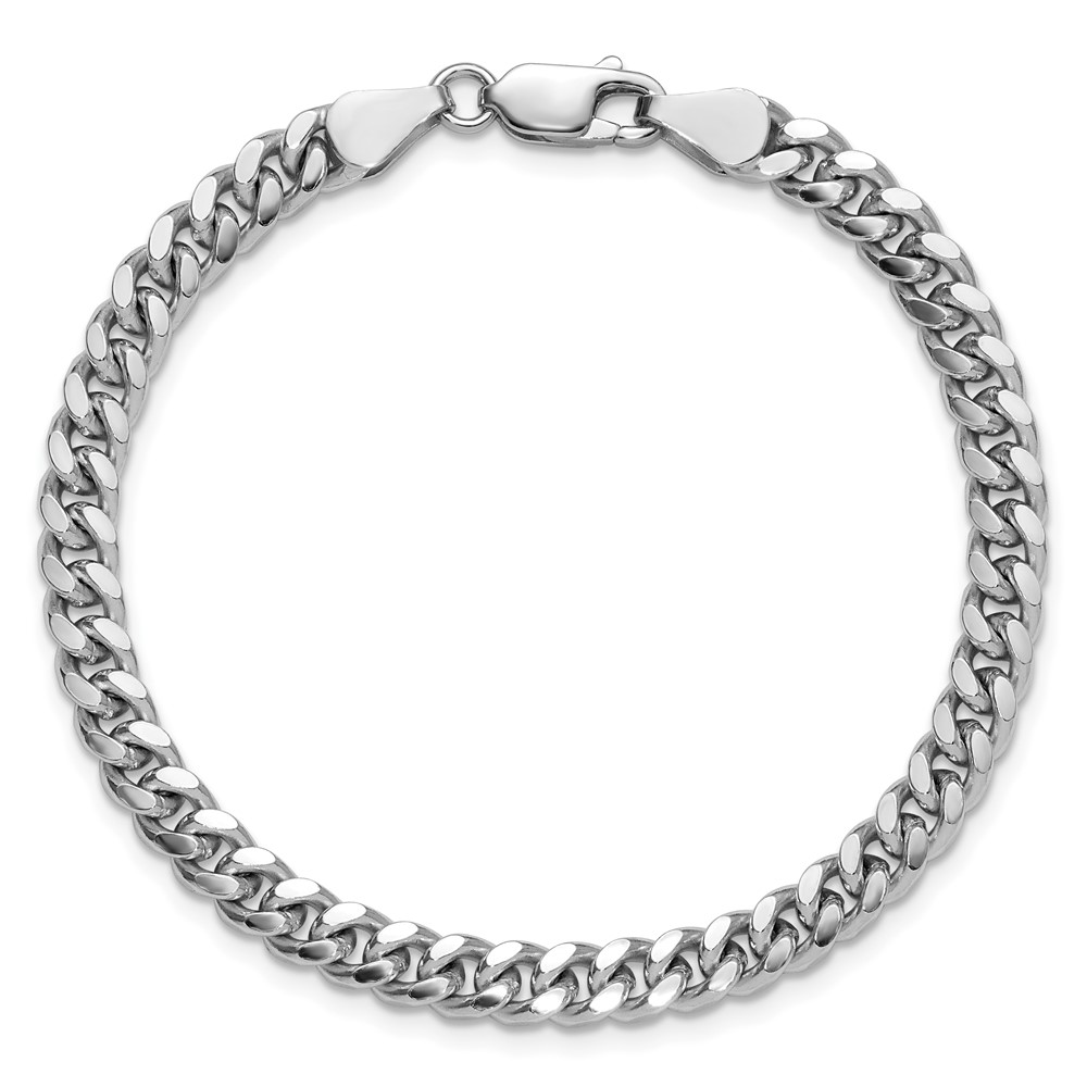 Sterling Silver Rhodium-plated 5mm Domed w/ Side D/C Curb Chain (QRC150R-7)