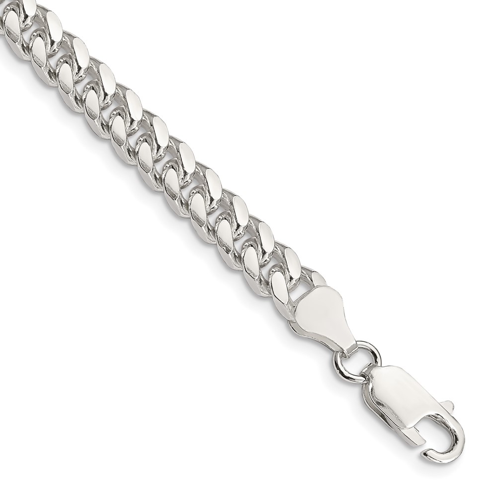Sterling Silver 6mm Domed w/ Side D/C Curb Chain (QRC180-8)