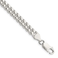 Sterling Silver 6mm Domed Chain with Side D C Curb view 1