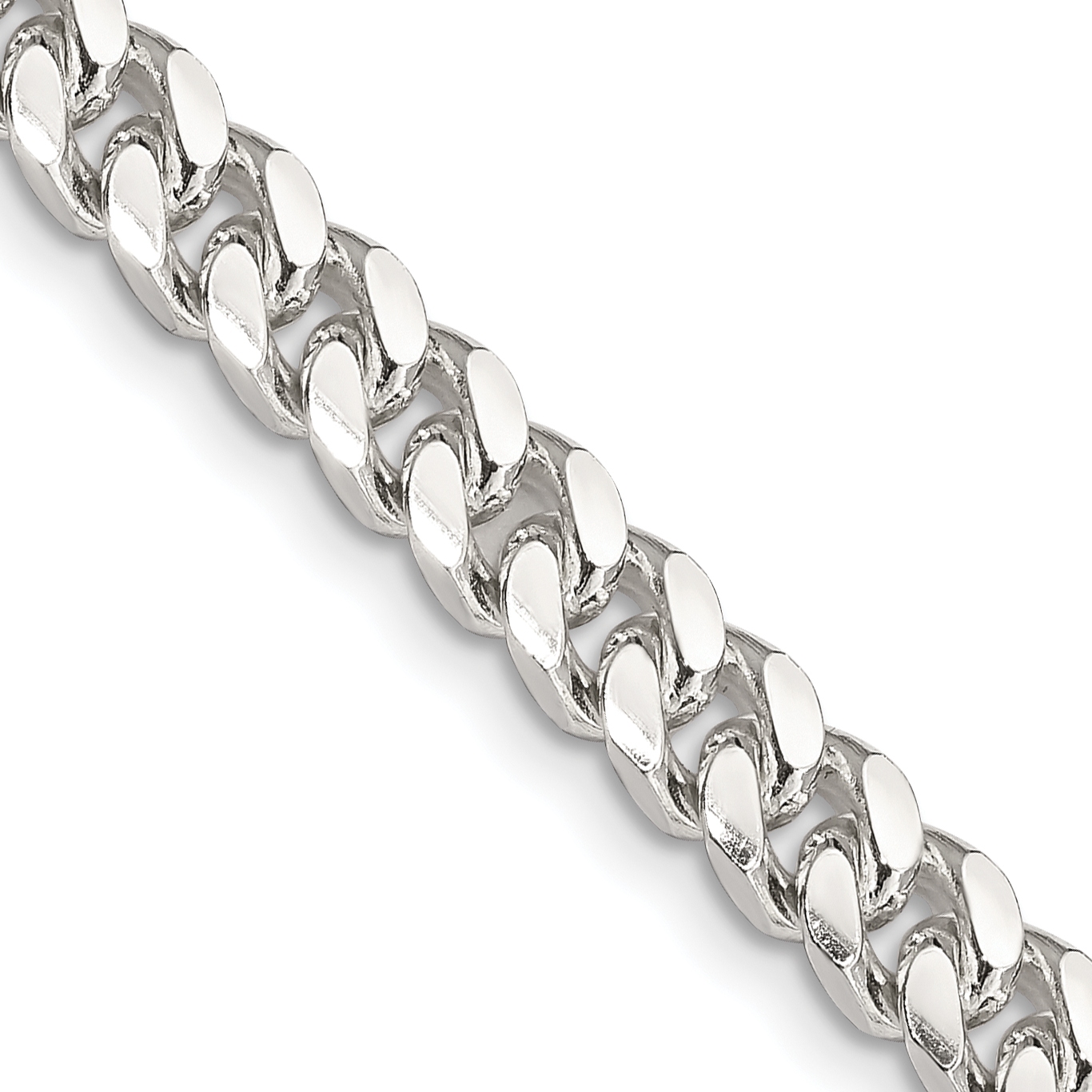 Sterling Silver 6mm Domed w/ Side D/C Curb Chain (QRC180-20)