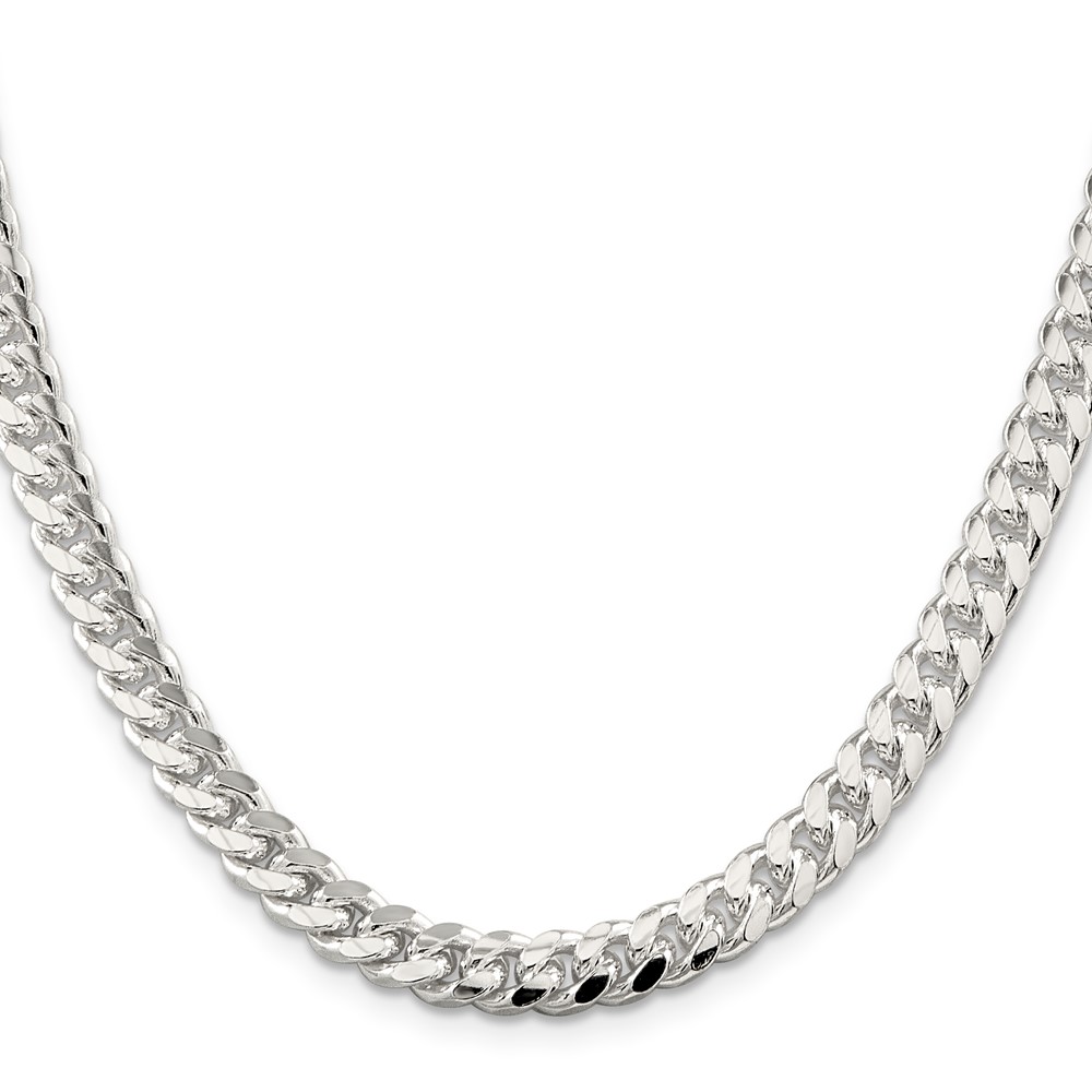 Sterling Silver 7mm Domed w/ Side D/C Curb Chain (QRC200-20)
