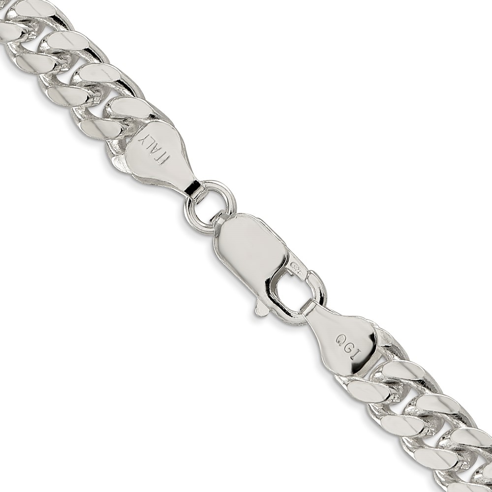 Sterling Silver 7mm Domed w/ Side D/C Curb Chain (QRC200-20)
