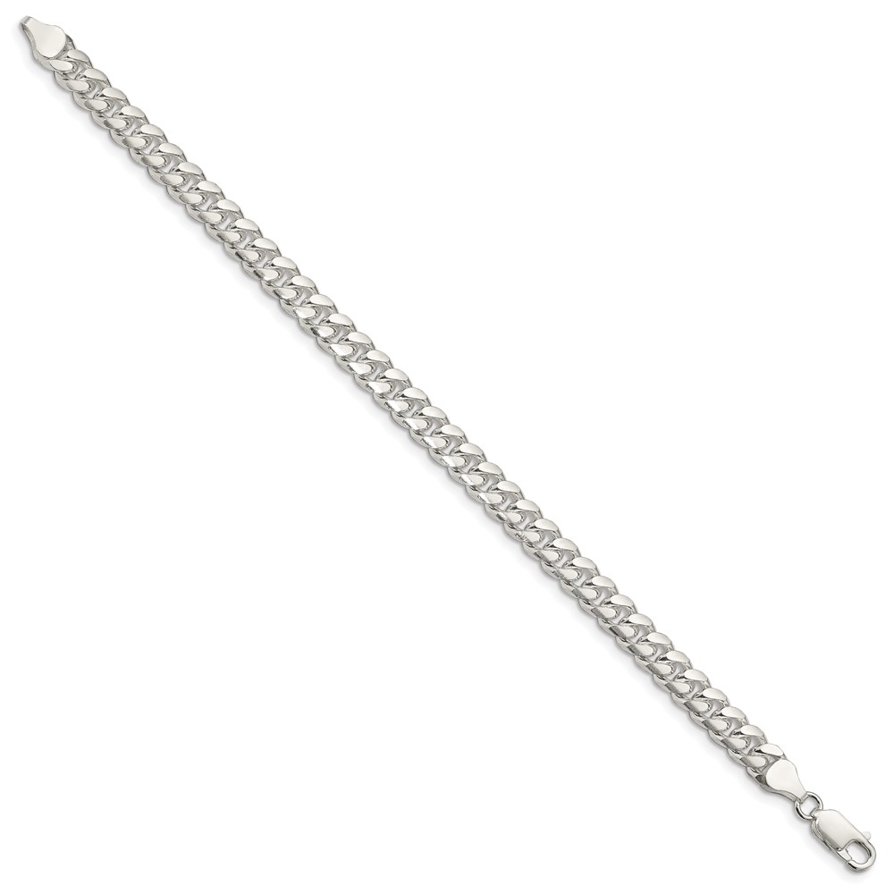Sterling Silver 7mm Domed w/ Side D/C Curb Chain (QRC200-8)