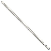 Sterling Silver 7mm Domed Chain with Side D C Curb view 2