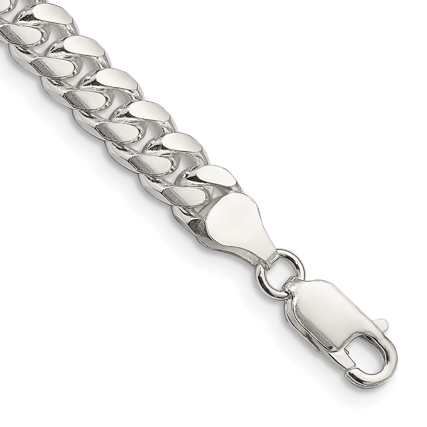 Sterling Silver 7mm Domed w/ Side D/C Curb Chain (QRC200-8)