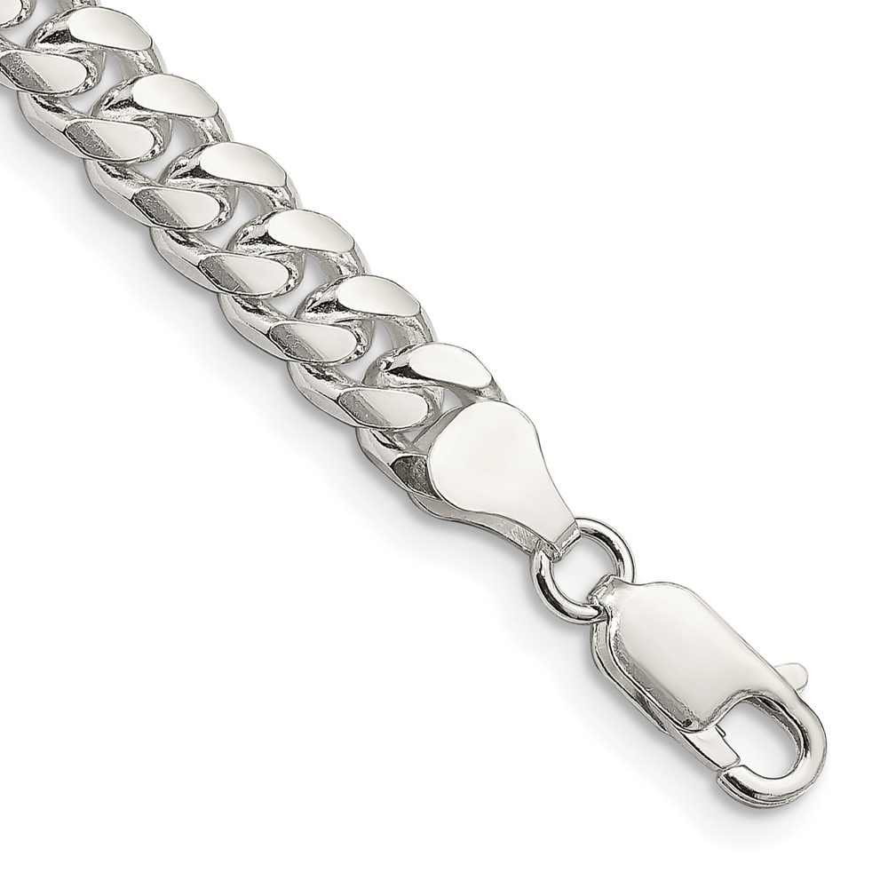 Sterling Silver 7mm Domed w/ Side D/C Curb Chain (QRC200-8)
