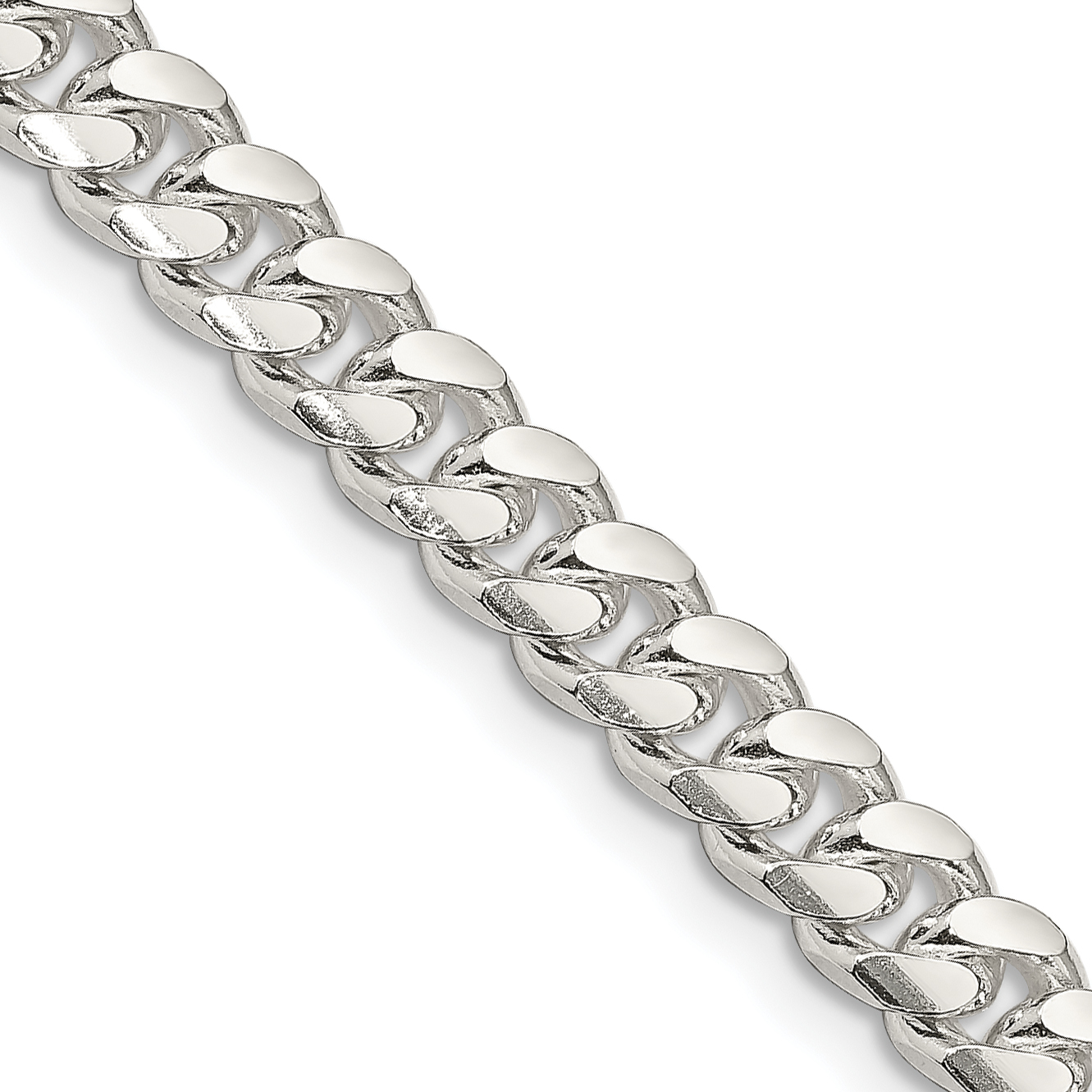Sterling Silver 7mm Domed w/ Side D/C Curb Chain (QRC200-20)