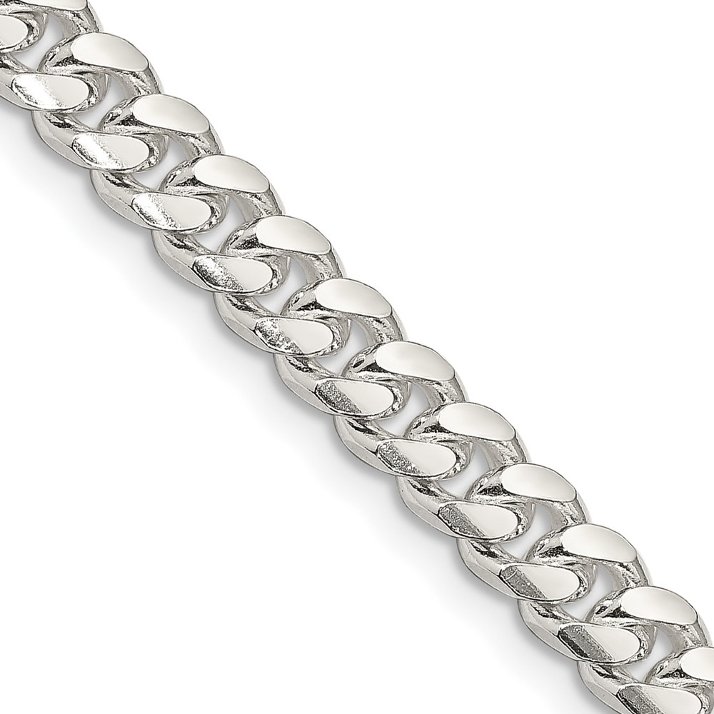 Sterling Silver 7mm Domed w/ Side D/C Curb Chain (QRC200-20)
