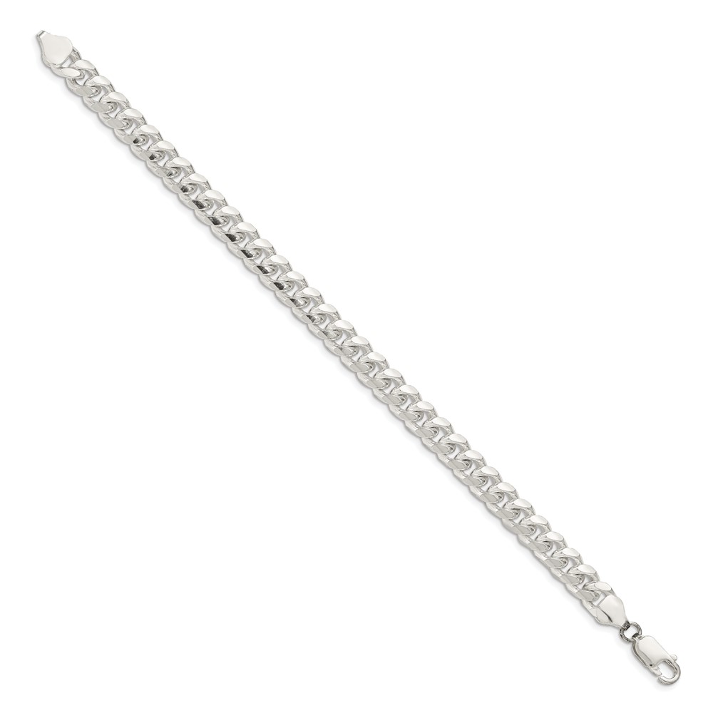 Sterling Silver 7.35mm Domed w/ Side D/C Curb Chain (QRC220-8)