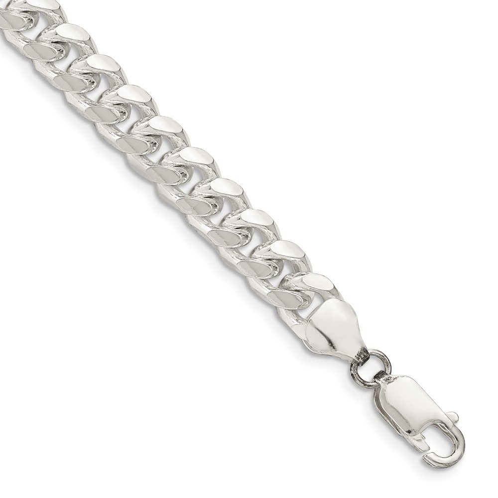 Sterling Silver 7.35mm Domed w/ Side D/C Curb Chain (QRC220-8)