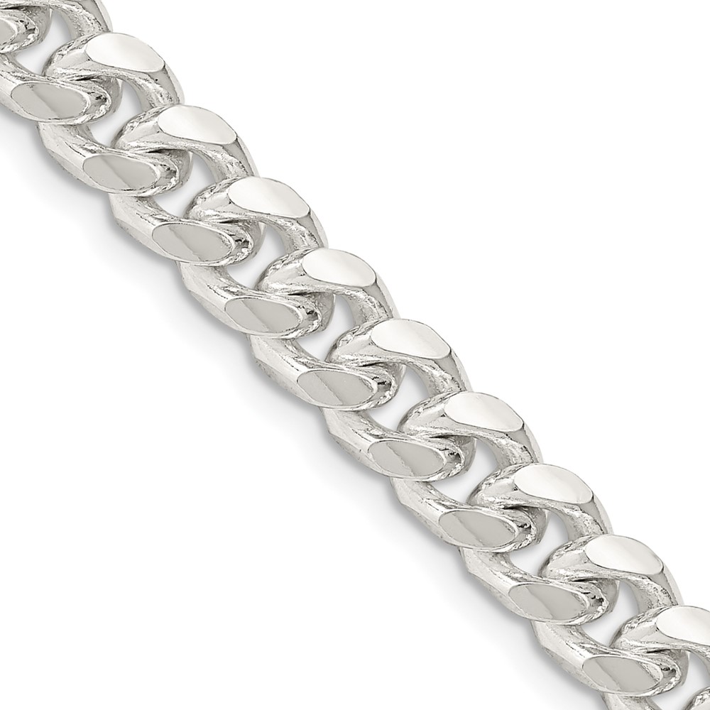 Sterling Silver 7.35mm Domed w/ Side D/C Curb Chain (QRC220-26)