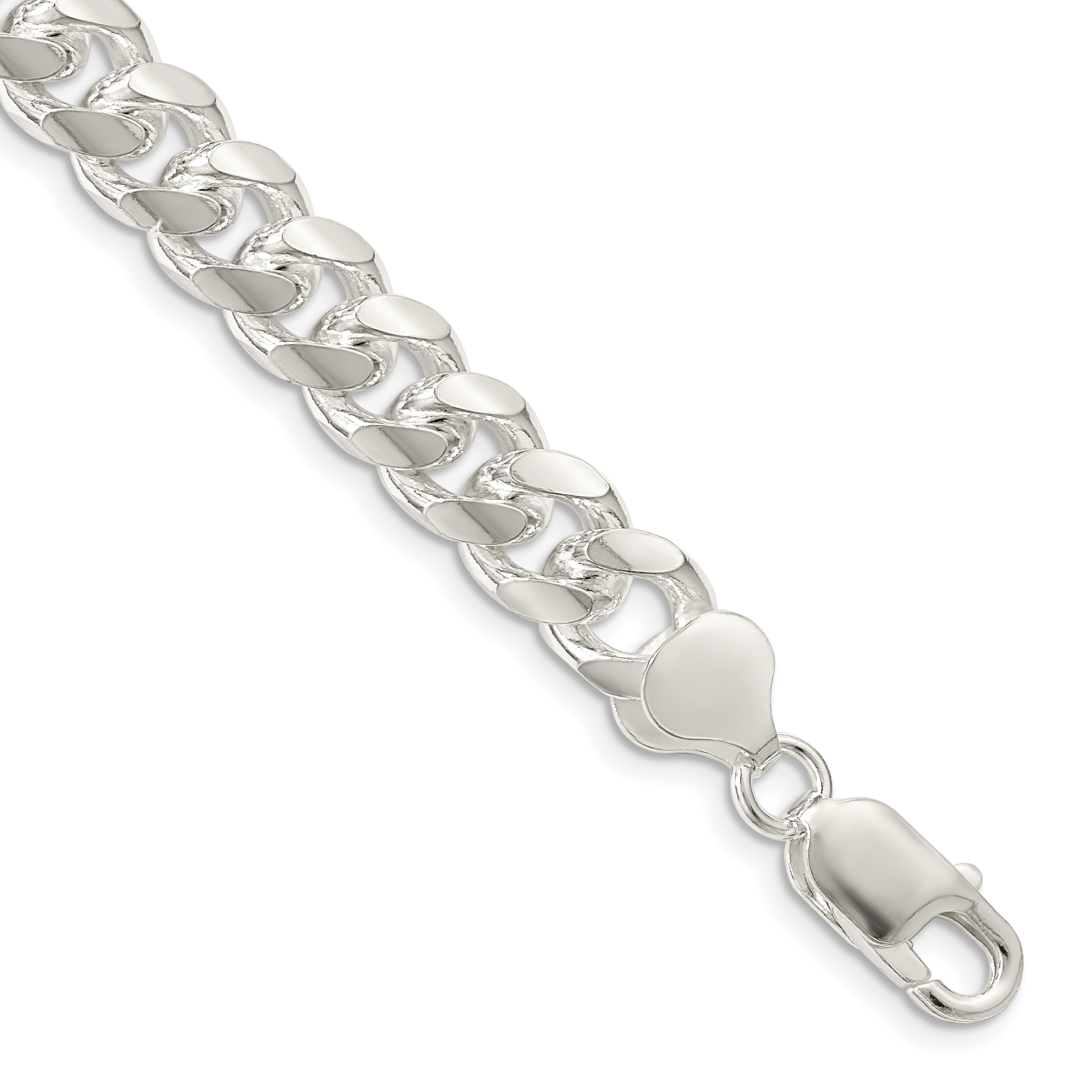 Sterling Silver 8.5mm Domed w/ Side D/C Curb Chain (QRC240-8)