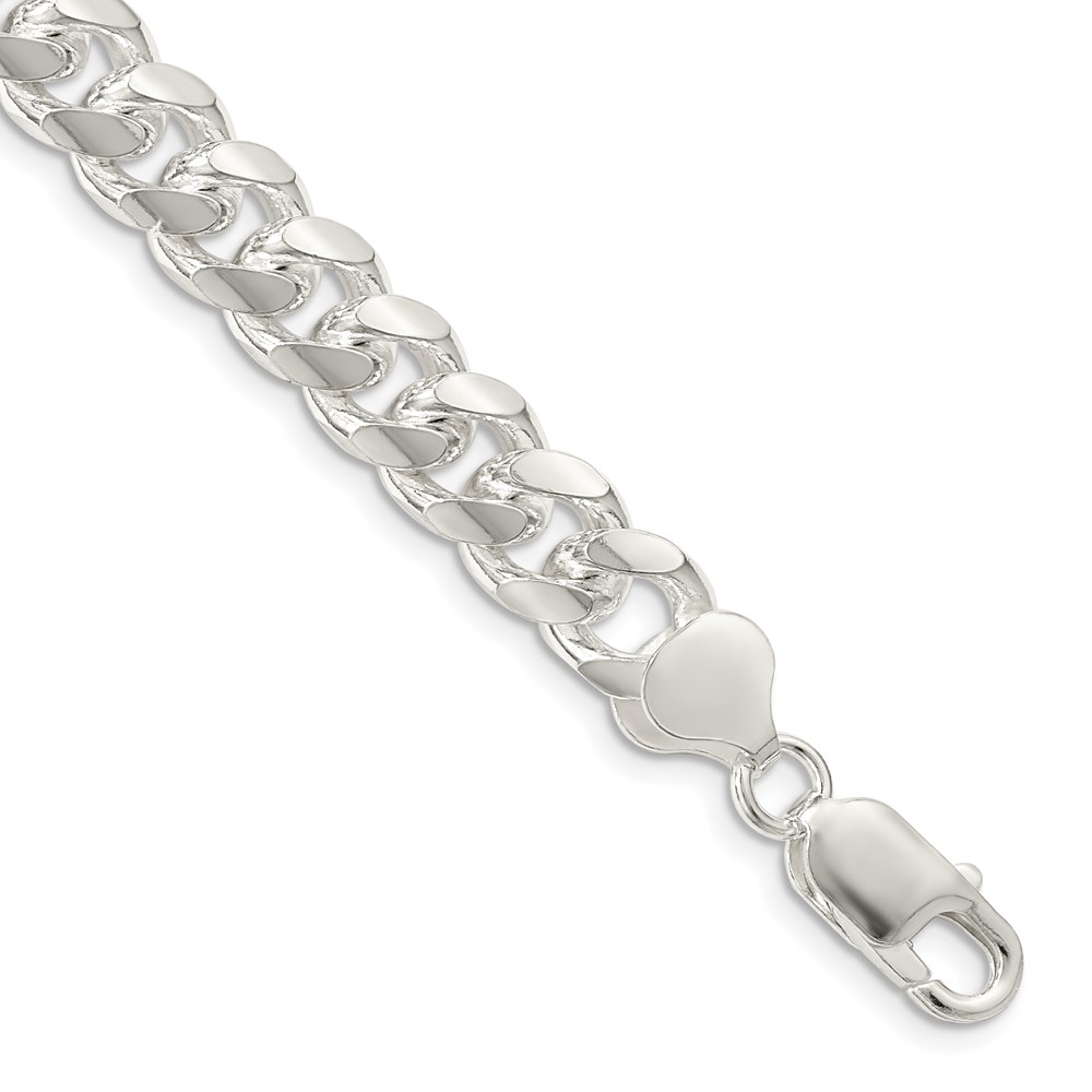 Sterling Silver 8.5mm Domed w/ Side D/C Curb Chain (QRC240-9)