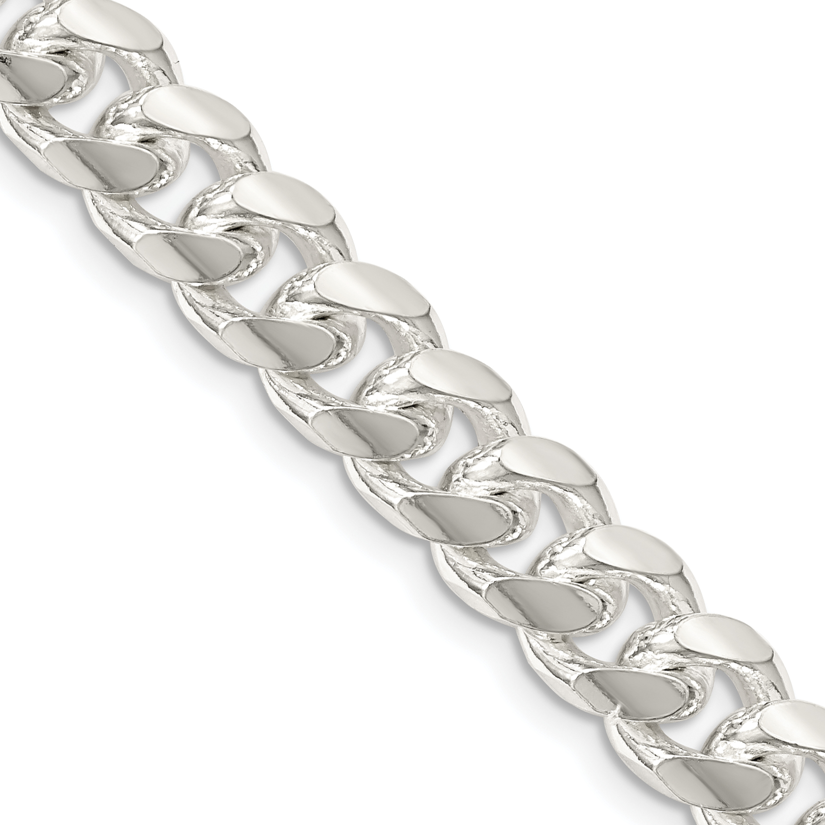Sterling Silver 8.5mm Domed w/ Side D/C Curb Chain (QRC240-20)