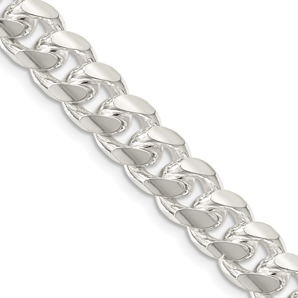 Sterling Silver 8.5mm Domed w/ Side D/C Curb Chain (QRC240-20)