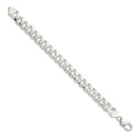 Sterling Silver 10.5mm Domed Chain with Side D C Curb view 2