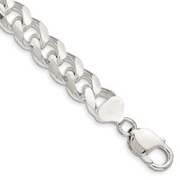 Sterling Silver 10.5mm Domed Chain with Side D C Curb view 1