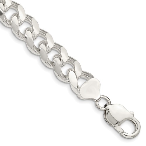 Sterling Silver 10.5mm Domed Chain with Side D C Curb