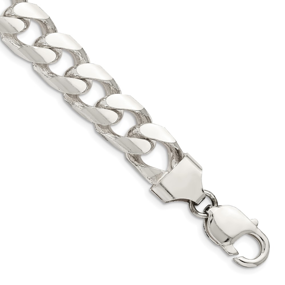 Sterling Silver 11mm Domed w/ Side D/C Curb Chain (QRC350-8)