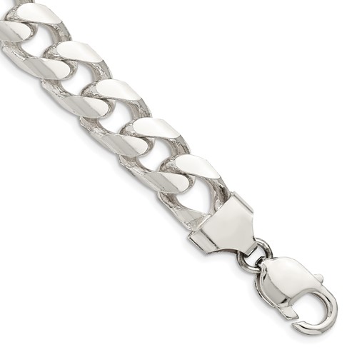 Sterling Silver 11mm Domed Chain with Side D C Curb