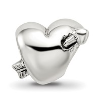 Sterling Silver Reflections Kids Heart with Arrow Bead view 3