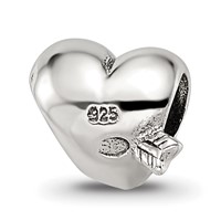 Sterling Silver Reflections Kids Heart with Arrow Bead view 4