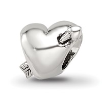 Sterling Silver Reflections Kids Heart with Arrow Bead view 1