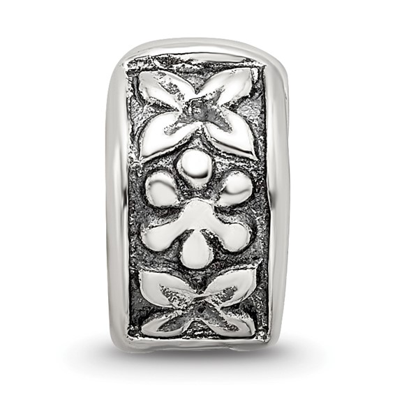 Sterling Silver Reflections Hinged Floral Clip Bead
