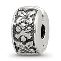 Sterling Silver Reflections Hinged Floral Clip Bead view 1