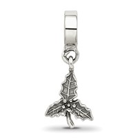 Sterling Silver Reflections Holly Leaf Dangle Bead view 5