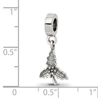 Sterling Silver Reflections Holly Leaf Dangle Bead view 4