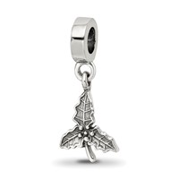 Sterling Silver Reflections Holly Leaf Dangle Bead view 1
