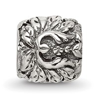 Sterling Silver Reflections Floral and Leaves Bead view 3