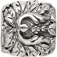 Sterling Silver Reflections Floral and Leaves Bead view 4