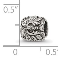 Sterling Silver Reflections Floral and Leaves Bead view 5